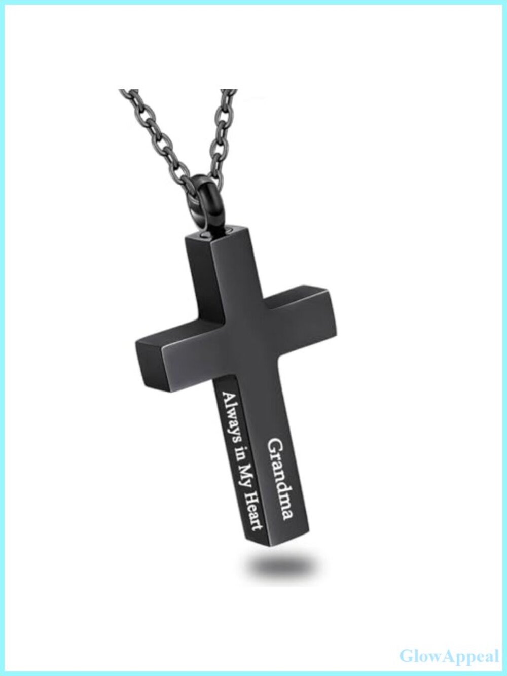Stainless Steel Cross Urn Necklace Ashes Holder Memorial Pendant